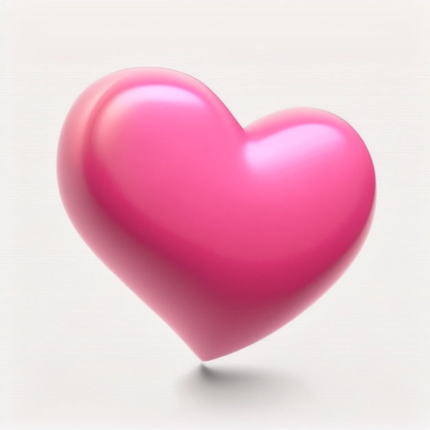 un gros plan d'un objet en forme de cœur rose sur un fond blanc