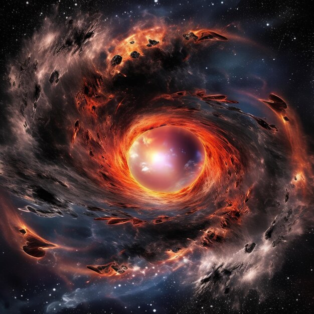 Un gros plan d'un objet en forme de spirale dans le ciel ai générative