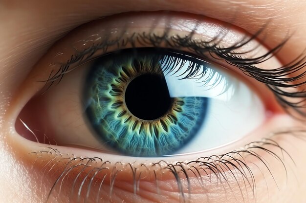 un gros plan d'un œil bleu
