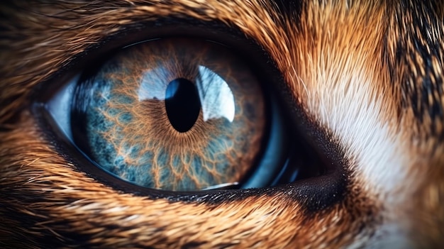 Un gros plan de l'oeil d'un chat