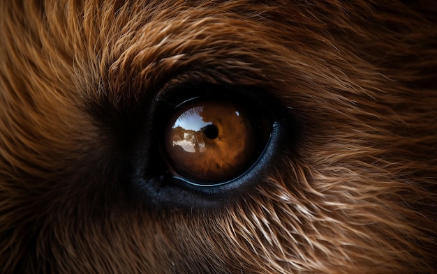 Un gros plan de l'oeil d'un chien