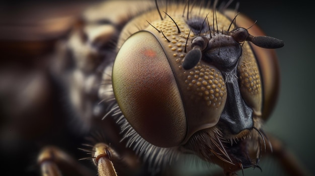 Photo un gros plan d'un oeil de mouche