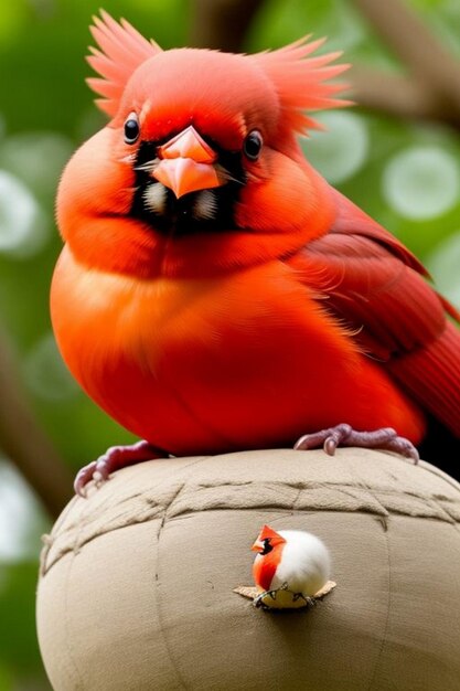 Un gros plan de l'oiseau cardinal