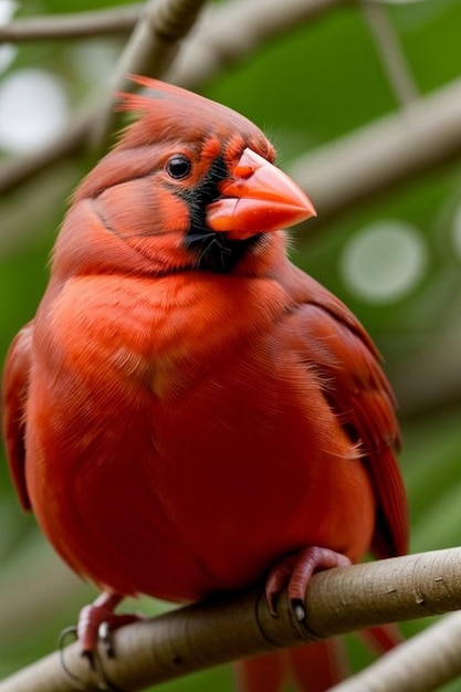 Un gros plan de l'oiseau cardinal