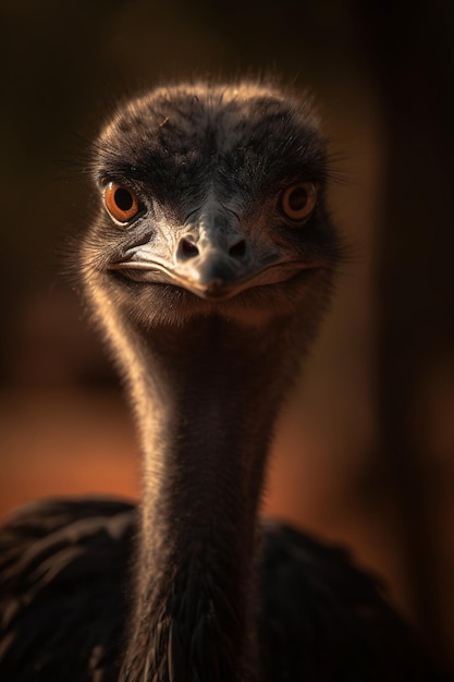 Un gros plan d'un oiseau avec un œil rouge et un bec noir.