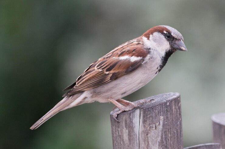 Photo un gros plan d'un oiseau perché sur un poteau de bois