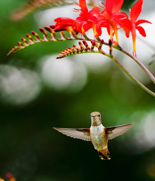 Gros plan d'un oiseau qui vole