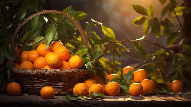 gros plan d'oranges sur un fond en bois