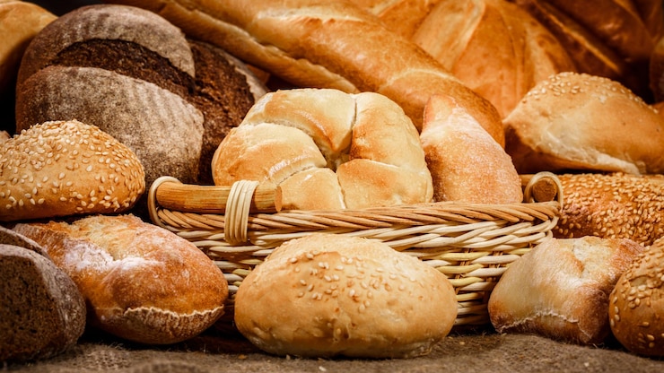 Photo gros plan sur les pains et les produits de boulangerie