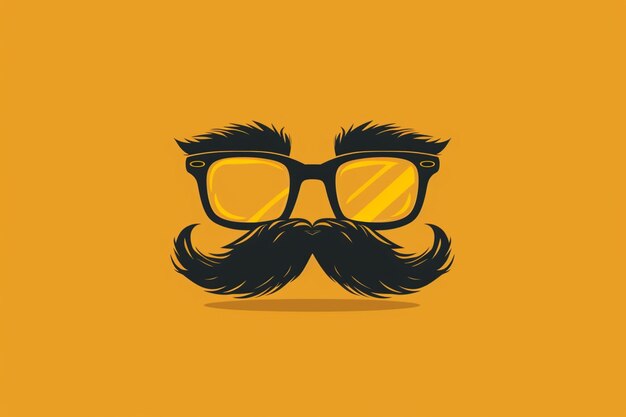 un gros plan d'une paire de lunettes avec une moustache générative ai