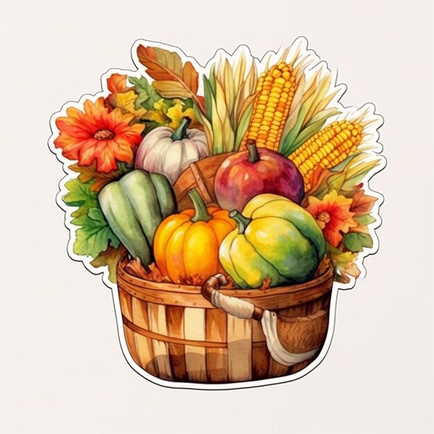 Photo un gros plan d'un panier de légumes avec un arc ai génératif
