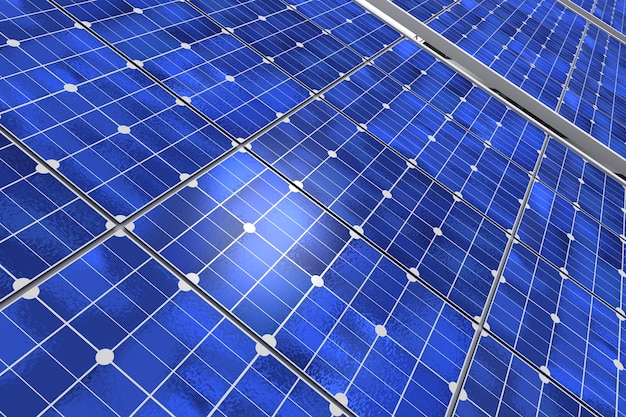 Gros plan d'un panneau solaire