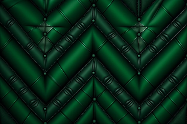 Un gros plan d'un papier peint en cuir vert avec un motif chevron ai génératif