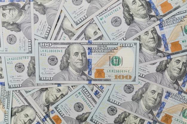 Gros plan sur le papier peint de dollars américains