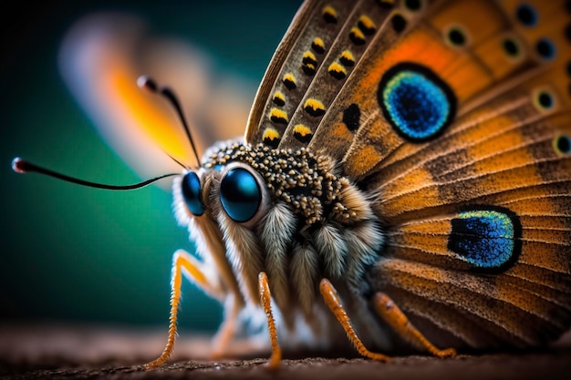 Photo gros plan un papillon avec de belles ailes