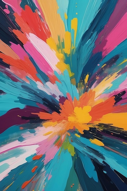 Un gros plan d'une peinture abstraite colorée avec beaucoup de couleurs génératives ai
