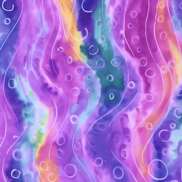 Photo un gros plan d'une peinture abstraite colorée avec des tourbillons génératifs ai