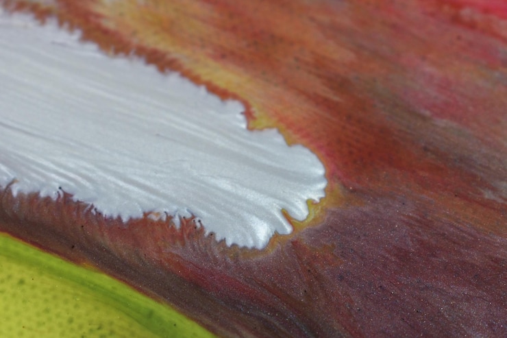 Photo gros plan peinture acrylique abstraite