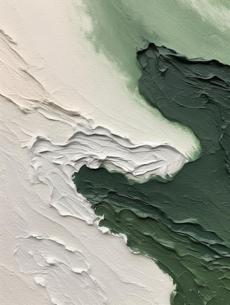 Un gros plan d'une peinture d'un ai génératif de peinture verte et blanche