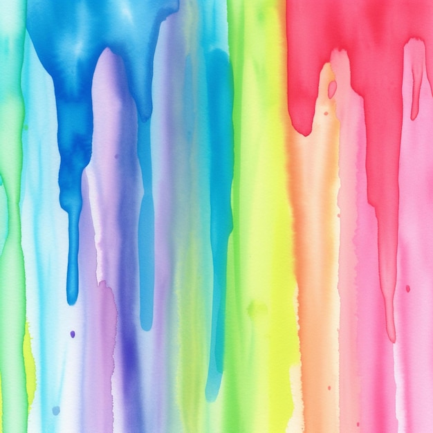 Un gros plan d'une peinture d'un arc-en-ciel de couleur de peinture goutte à goutte générative ai