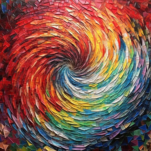 un gros plan d'une peinture colorée d'un ai génératif en spirale