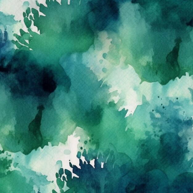 Un gros plan d'une peinture d'un fond vert et bleu ai générative