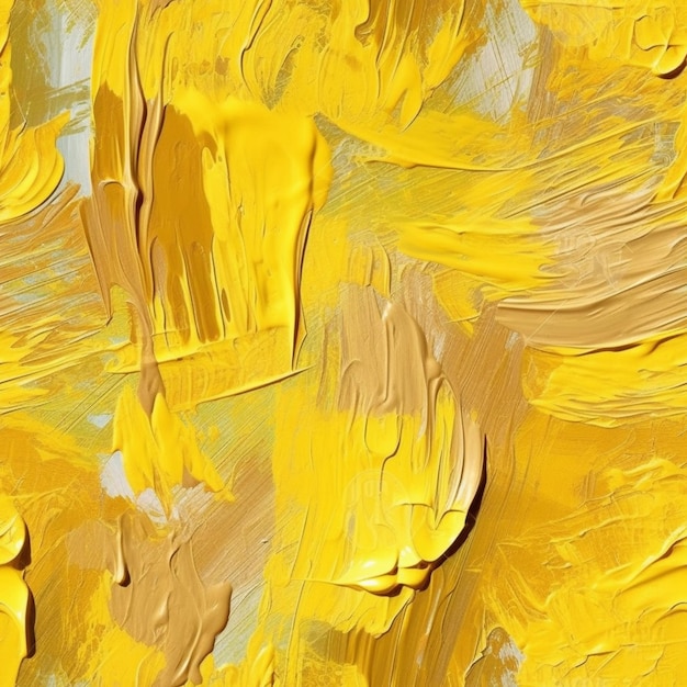 Un gros plan d'une peinture de peinture jaune et blanche générative ai