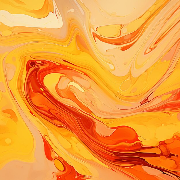 un gros plan d'une peinture d'un tourbillon jaune et orange génératif ai