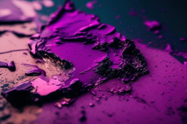 Photo un gros plan d'une peinture violette avec de la peinture violette dessus