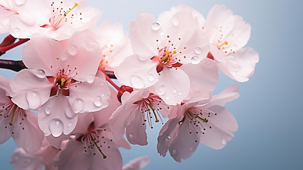 Gros plan des pétales délicats d'une fleur de cerisier