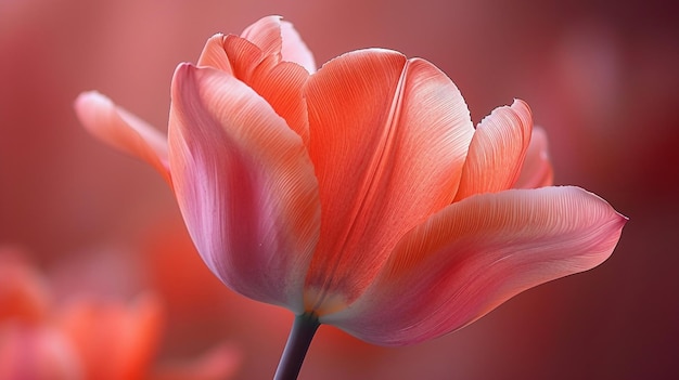 Un gros plan d'un pétales de tulipes capturant la précision et l'élégance de la fleur.