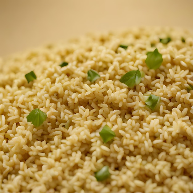 Photo un gros plan d'un peu de riz avec des feuilles vertes