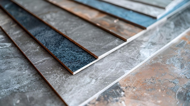 Un gros plan d'une pile de feuilles de métal sur une table