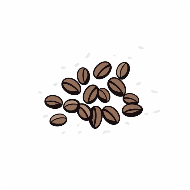 Photo un gros plan d'une pile de grains de café sur un fond blanc