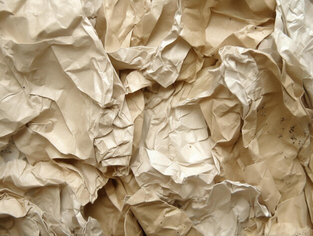 Photo un gros plan d'une pile de papier brun froissé