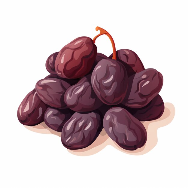 Photo un gros plan d'une pile de raisins avec une tige sur le dessus