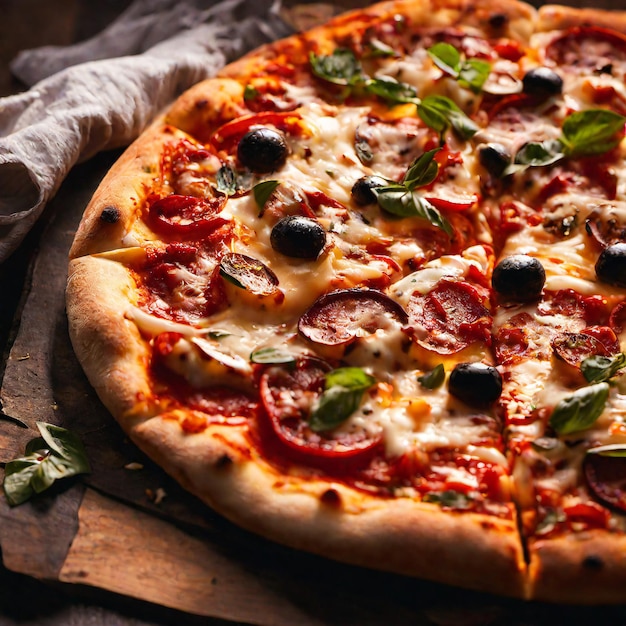 Gros plan de pizza italienne