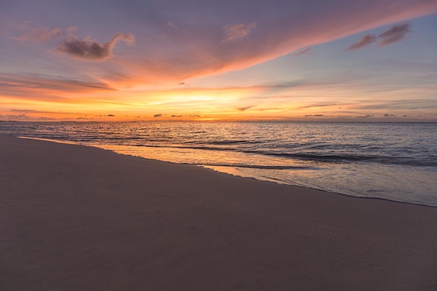 Gros plan plage de sable de mer Paysage de plage panoramique Inspirer fond d'horizon de paysage marin de plage tropicale