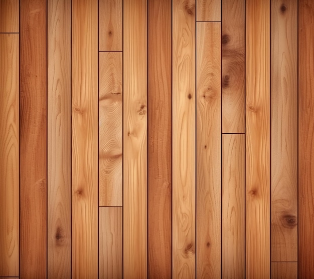Un gros plan d'un plancher en bois avec une IA générative de couleur marron clair