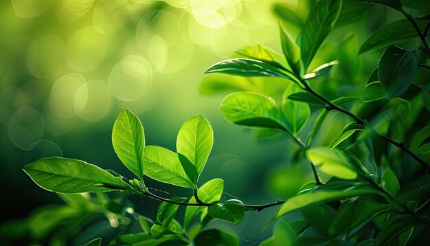 Photo un gros plan d'une plante avec des feuilles vertes et le soleil brillant à travers