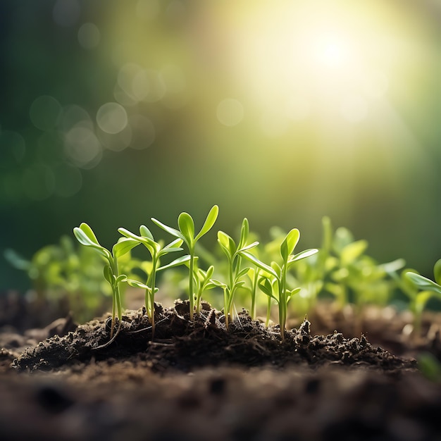 un gros plan d'une plante avec le soleil derrière elle