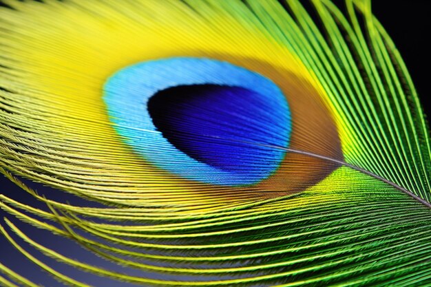 Un gros plan d'une plume colorée