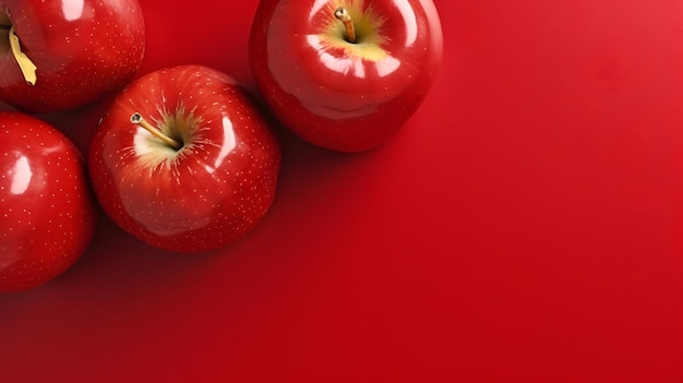 Photo gros plan d'une pomme rouge fraîche sur un fond isolé