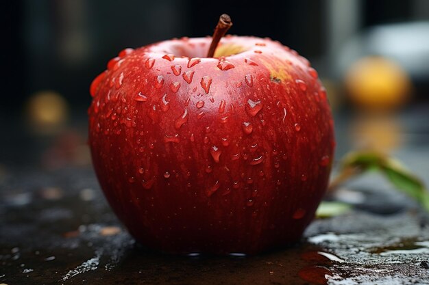 gros plan sur la pomme rouge