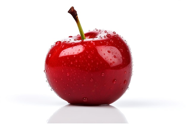 Un gros plan d'une pomme rouge