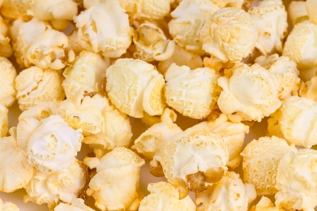 Gros plan de pop-corn frais Fond ou texture