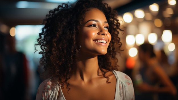 gros plan portrait d'une belle jeune femme africaine souriant à la caméra