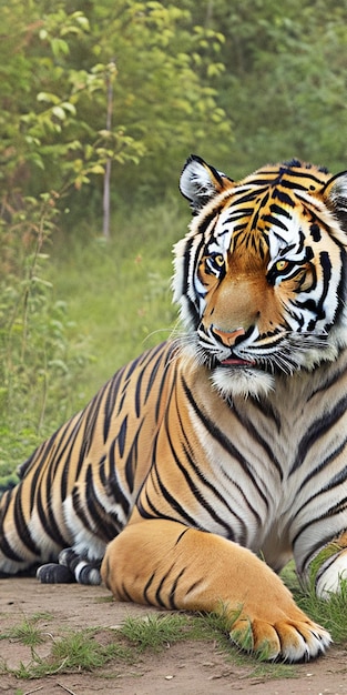 Gros plan sur le portrait d'un tigre de Sibérie