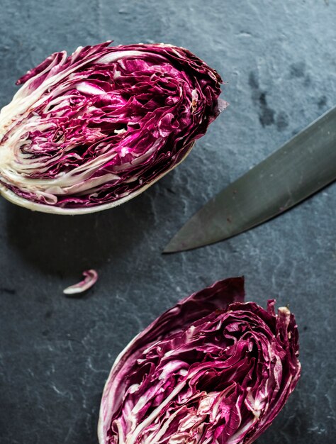 Gros plan de radicchio bio frais