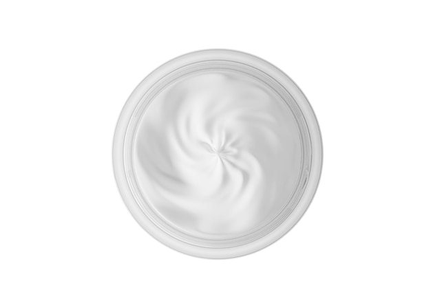 gros plan d'un récipient de crème de beauté sur fond blanc